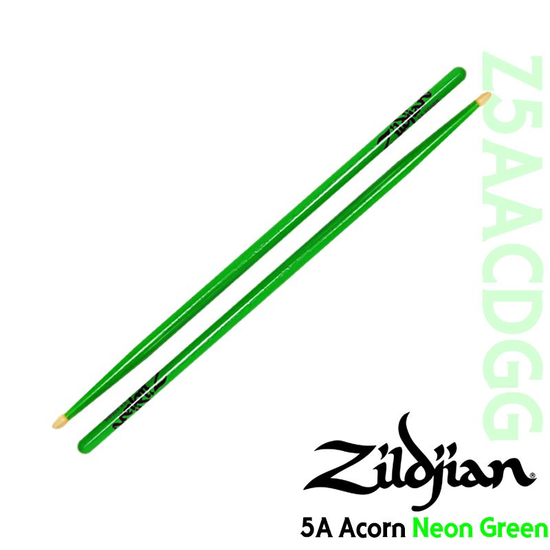 질젼 Zildjian Z5AACDGG 네온 그린 5A 아콘팁 드럼스틱